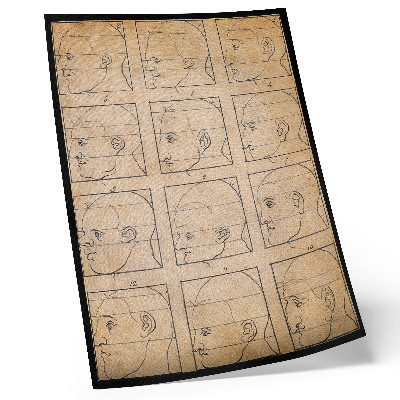 Plakat na płótnie Dwanaście profili ludzkich w zarysie - rysunek Alberta Dürera, ok. 1794 r.
