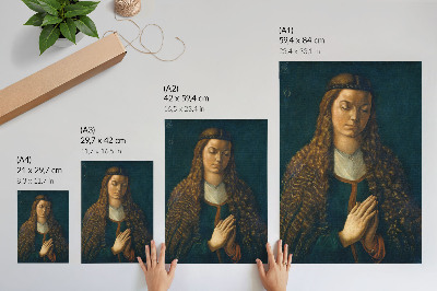 Plakat ścienny Portret młodej kobiety z rozpuszczonymi włosami, 1497, autorstwa Albrechta Dürera
