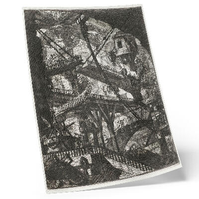 Nowoczesna grafika na płótnie Most zwodzony, płyta VII z cyklu Carceri d'Invenzione, Giovanni Battista Piranesi