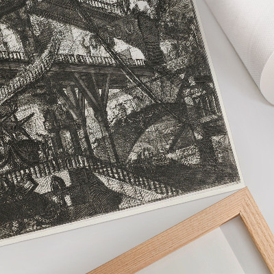 Nowoczesna grafika na płótnie Most zwodzony, płyta VII z cyklu Carceri d'Invenzione, Giovanni Battista Piranesi