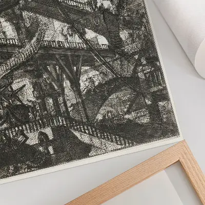 Most zwodzony, płyta VII z cyklu Carceri d'Invenzione, Giovanni Battista Piranesi nowoczesna grafika na płótnie