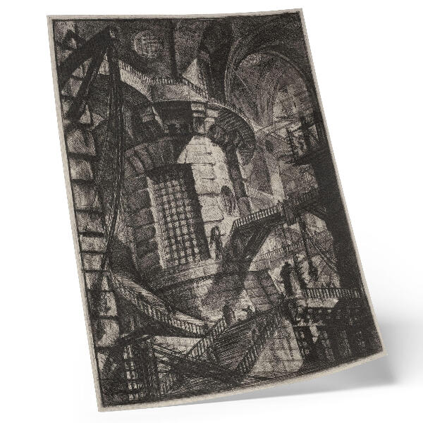 Plakat z teksturą płótna Okrągła Wieża (lata 80. XVIII w.) – Giovanni Battista Piranesi