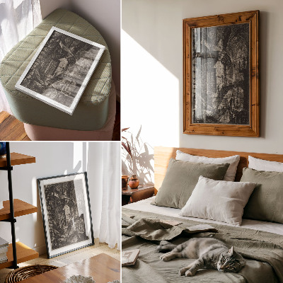 Plakat z teksturą płótna Okrągła Wieża (lata 80. XVIII w.) – Giovanni Battista Piranesi