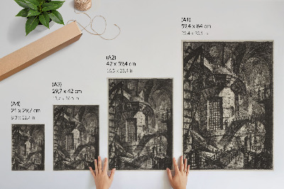 Plakat z teksturą płótna Okrągła Wieża (lata 80. XVIII w.) – Giovanni Battista Piranesi