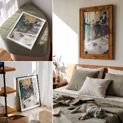 Plakat na płótnie z obrazem Pan Boileau w kawiarni z 1893 roku autorstwa Henri de Toulouse-Lautreca w wysokiej rozdzielczości