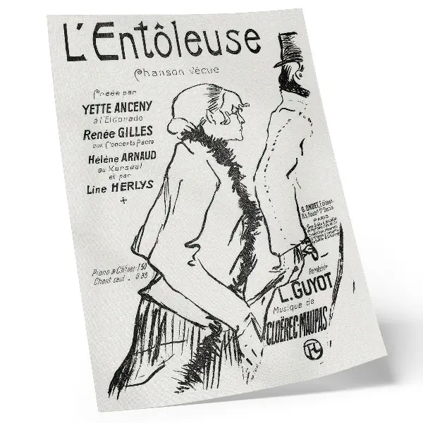 Nowoczesna grafika na płótnie rycina Biedny uliczny wędrowiec autorstwa Henriego de Toulouse-Lautreca z 1893 roku