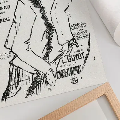 Nowoczesna grafika na płótnie rycina Biedny uliczny wędrowiec autorstwa Henriego de Toulouse-Lautreca z 1893 roku