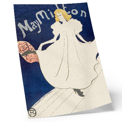 Plakat z teksturą płótna May Milton (1895) – rycina w wysokiej rozdzielczości autorstwa Henri de Toulouse-Lautreca