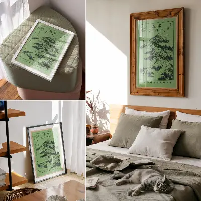 Plakat ścienny Góry nad górami Hokusaia (1834) druk ścienny z grafiką Hokusaia z 1834 roku