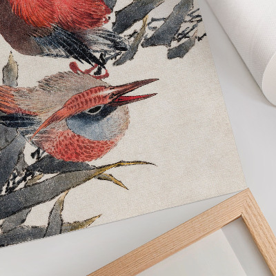 Plakat na płótnie Ptaki Katsushiki Hokusai z Albumu szkiców (1814), japońskie drzeworyty vintage