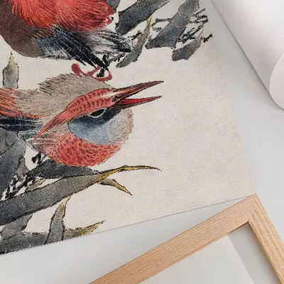 Plakat na płótnie z motywem ptaków Katsushiki Hokusai z Albumu szkiców (1814) w stylu japońskich drzeworytów vintage