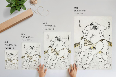 Nowoczesna grafika na płótnie Zapaśnicy sumo Katsushiki Hokusai (1760–1849), japoński drzeworyt vintage