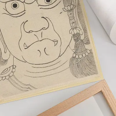 Nowoczesna grafika na płótnie Maska Fudō Myōō ze szkoły Katsushika Hokusai