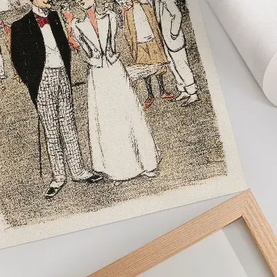 Nowoczesna grafika na płótnie przedstawiająca rycinę Wieczne trio (1899) autorstwa Théophile’a Alexandre’a Steinlena