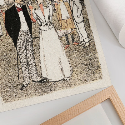 Nowoczesna grafika na płótnie Wieczne trio (1899) – rycina Théophile’a Alexandre’a Steinlena