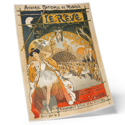 Plakat z teksturą płótna Plakat do filmu Sen (1891) autorstwa Théophile’a Alexandre’a Steinlena