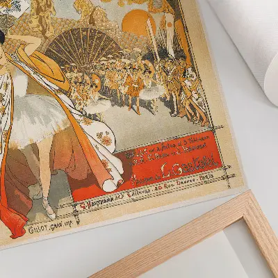 Plakat do filmu Sen (1891) autorstwa Théophile’a Alexandre’a Steinlena z teksturą płótna
