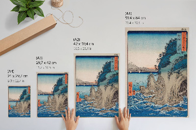 Plakat ścienny Wejście do jaskini na wyspie Enoshima w prowincji Sagami, nr 15, autorstwa Utagawy Hiroshige