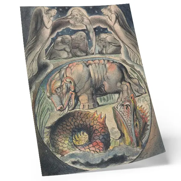 Behemoth i Lewiatan według Williama Blake’a nowoczesna grafika na płótnie