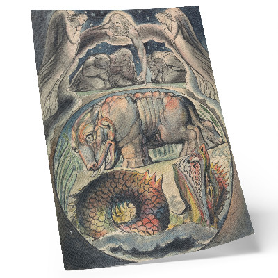 Nowoczesna grafika na płótnie Behemoth i Lewiatan (według Williama Blake’a)