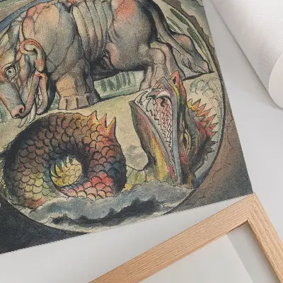 Behemoth i Lewiatan według Williama Blake’a nowoczesna grafika na płótnie