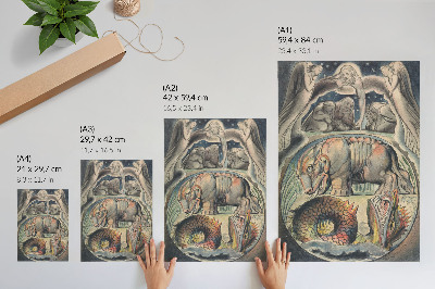 Nowoczesna grafika na płótnie Behemoth i Lewiatan (według Williama Blake’a)