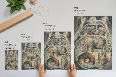 Behemoth i Lewiatan według Williama Blake’a nowoczesna grafika na płótnie