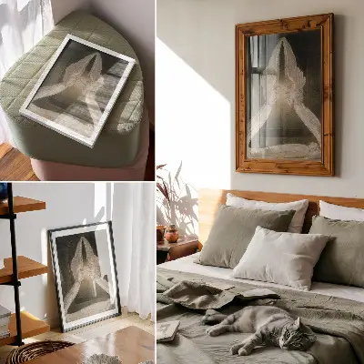 Plakat ścienny akwarela Chrystus w grobie, strzeżony przez aniołów autorstwa Williama Blake'a z 1805 roku