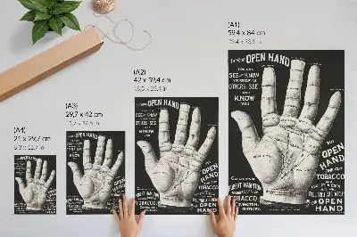 Otwarta dłoń, czytanie z dłoni nowoczesna grafika na płótnie