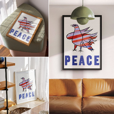 Plakat na płótnie Plakat McCarthy Peace (1968) z ptakiem autorstwa Bena Shahna