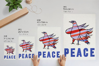 Plakat na płótnie Plakat McCarthy Peace (1968) z ptakiem autorstwa Bena Shahna