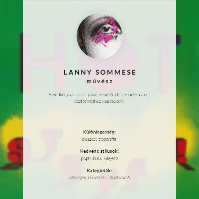 Plakat Gorący towar! (1985) autorstwa Lanny'ego Sommese z teksturą płótna