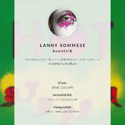 Plakat Gorący towar! (1985) autorstwa Lanny'ego Sommese z teksturą płótna