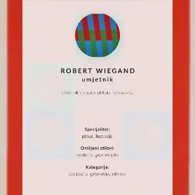Plakat wystawy Roberta Wieganda wersja na płótnie z 1965 roku