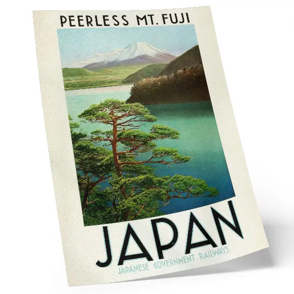 Plakat na płótnie podróżniczy z motywem Japonii z lat 30. XX wieku