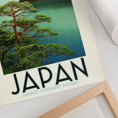 Plakat na płótnie podróżniczy z motywem Japonii z lat 30. XX wieku