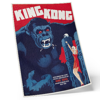 Nowoczesna grafika na płótnie Duński plakat filmowy do filmu King Kong (1933)