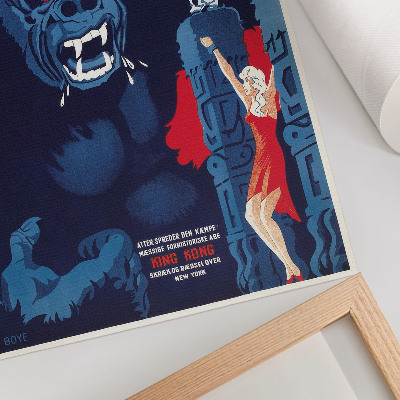Nowoczesna grafika na płótnie Duński plakat filmowy do filmu King Kong (1933)