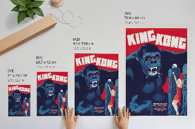 Nowoczesna grafika na płótnie Duński plakat filmowy do filmu King Kong (1933)