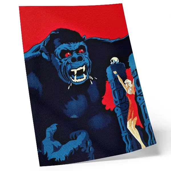 Duński plakat filmowy do King Konga (1933) nowoczesna grafika na płótnie