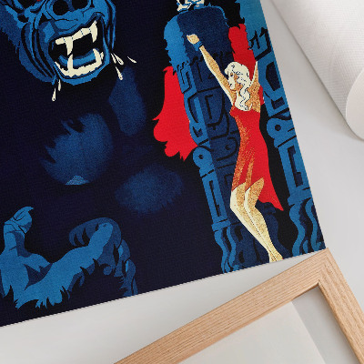 Nowoczesna grafika na płótnie Duński plakat filmowy do King Konga (1933)