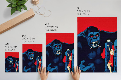 Nowoczesna grafika na płótnie Duński plakat filmowy do King Konga (1933)