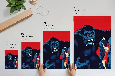 Duński plakat filmowy do King Konga (1933) nowoczesna grafika na płótnie