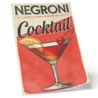 Plakat ścienny Negroni koktajl z dodatkiem cytryny i wiśni