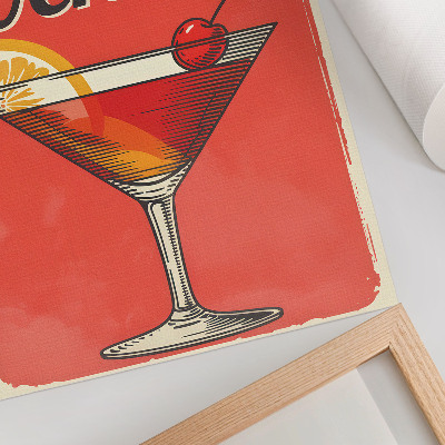 Plakat ścienny Negroni koktajl z dodatkiem cytryny i wiśni