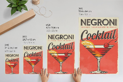 Plakat ścienny Negroni koktajl z dodatkiem cytryny i wiśni