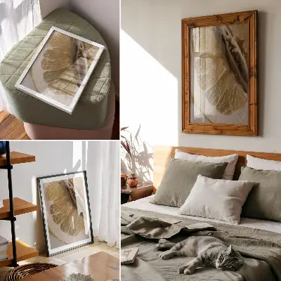 Plaster cytrusa z soczystymi segmentami plakat z teksturą płótna