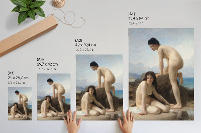 Plakat ścienny Kąpiące się kobiety autorstwa Williama Adolphe'a Bouguereau