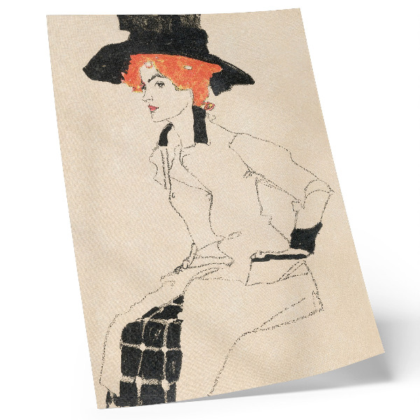 Nowoczesna grafika na płótnie Portret kobiety (1910) autorstwa Egona Schielego – kobiecy rysunek liniowy z kolekcji muzeum The MET