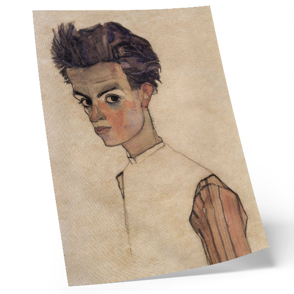 Nowoczesna grafika na płótnie Autoportret Egona Schielego (1910)